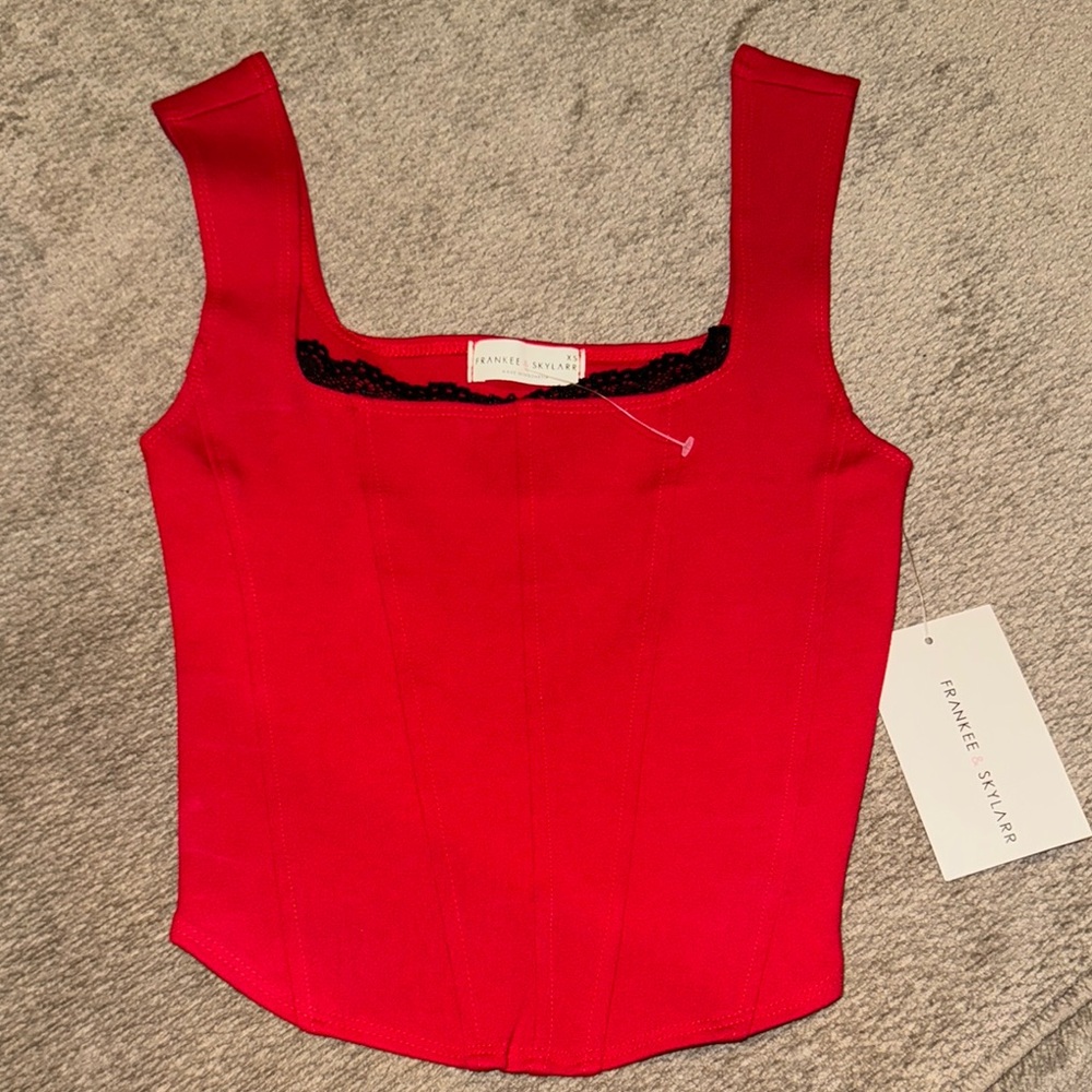 Jennifer Saville Red Corset Top